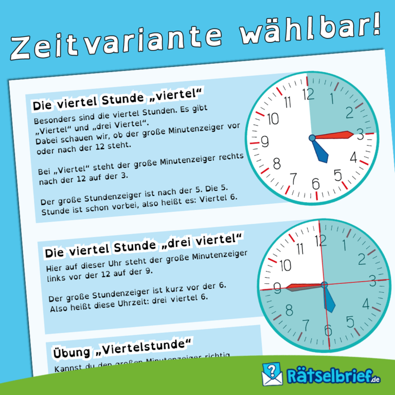 Die Uhr lernen für Kinder - personalisiertes Lernheft mit Erklär-Geschichte